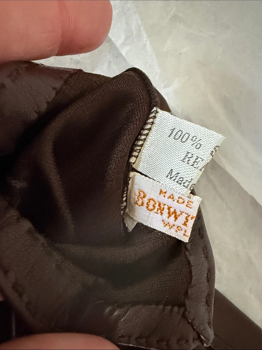 VTG Bonwit Teller - Dark Brown Leather Gloves Women’s Hand Size 7 NWT
